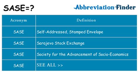 sase abbreviation meaning|what does sase stand for.